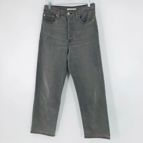 Levi's Jeans Levis Ribcage Straight Ankle High Rise Jeans Gray